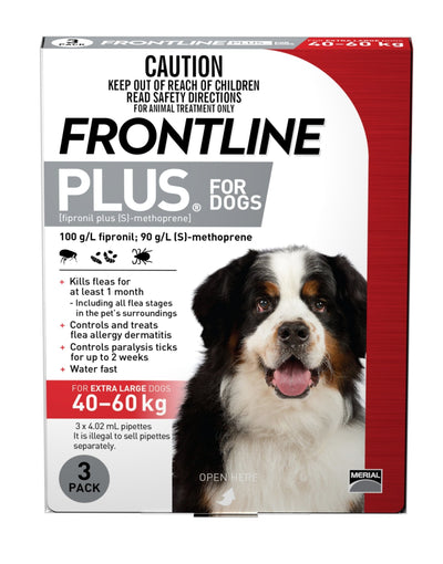 Frontline Plus 40kg-60kg 3 Pack - Woonona Petfood & Produce