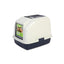 FurKidz Cat Litter Tray Hooded Dark Blue/Beige 50x40x41cm - Woonona Petfood & Produce