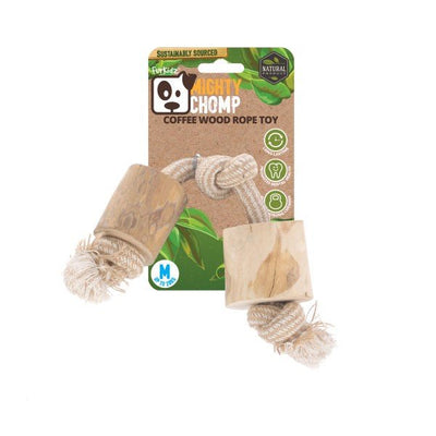 FurKidz Mighty Chomp Coffee Wood Rope Toy
