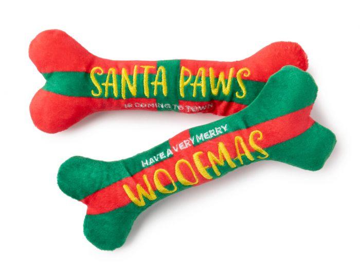 Fuzzyard Dog Toy - Woofmas Christmas Bones 2 pack - Woonona Petfood & Produce