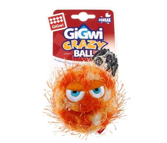 Gigwi Crazy Ball With Squeaker Orange Medium - Woonona Petfood & Produce