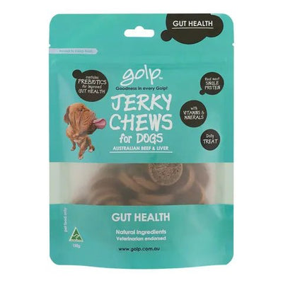 Golp Jerky Chews Beef and Liver 150g - Gut Health - Woonona Petfood & Produce