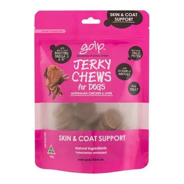 Golp Jerky Chews Chicken and Liver 150g - Skin & Coat Support - Woonona Petfood & Produce