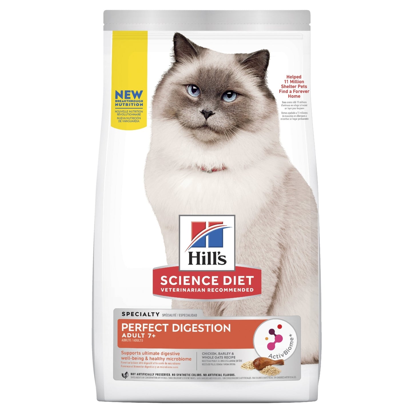 Hill' Science Diet Perfect Digestion Adult 7+ Dry Cat Food 2.72kg - Woonona Petfood & Produce