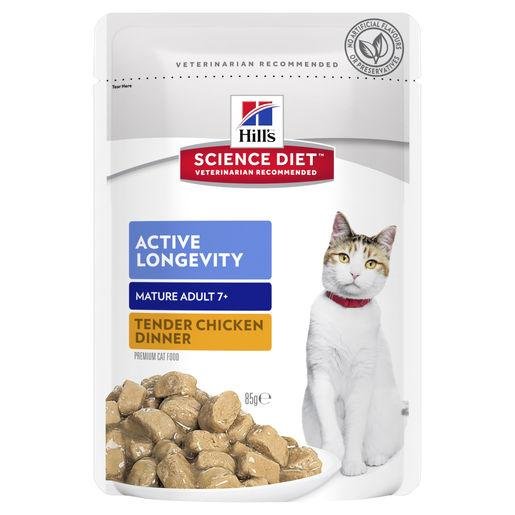 Hill's Science Diet Adult 7+ Active Longevity Chicken Cat Food pouches 85g - Woonona Petfood & Produce