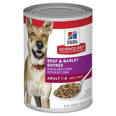 Hill's Science Diet Adult Beef and Barley Entrée Canned Dog Food 12x370g - Woonona Petfood & Produce