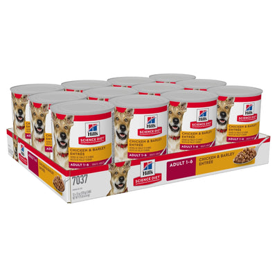 Hill's Science Diet Adult Chicken & Barley Entrée Canned Dog Food 12x370g - Woonona Petfood & Produce
