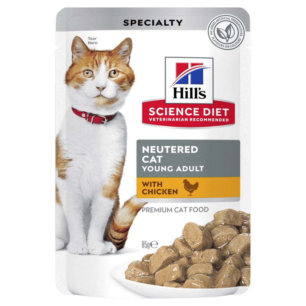 Hill's Science Diet Adult Neutered Chicken Cat Food Pouches 12x85g - Woonona Petfood & Produce