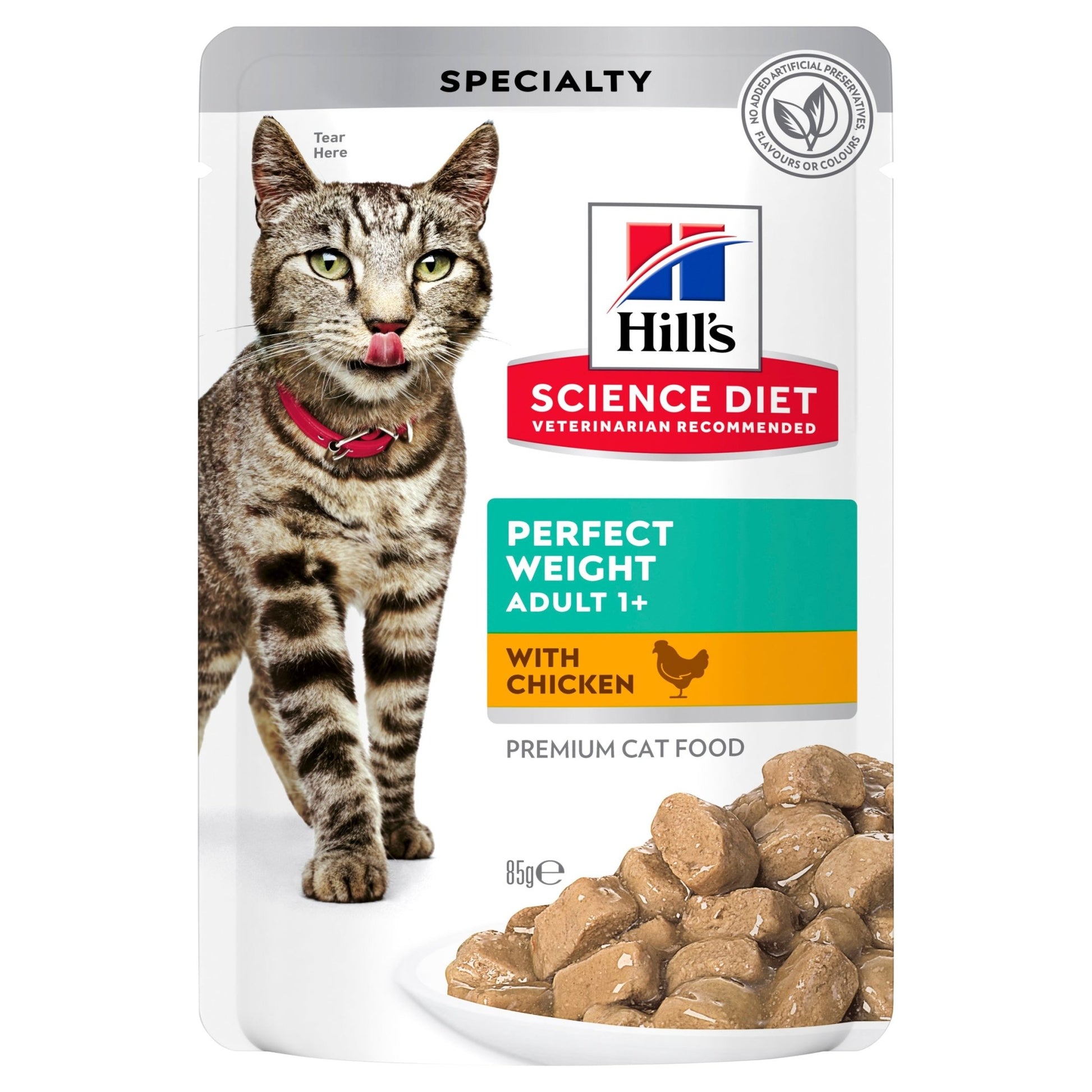 Hill's Science Diet Adult Perfect Weight Chicken Cat Food pouches 12x85g - Woonona Petfood & Produce