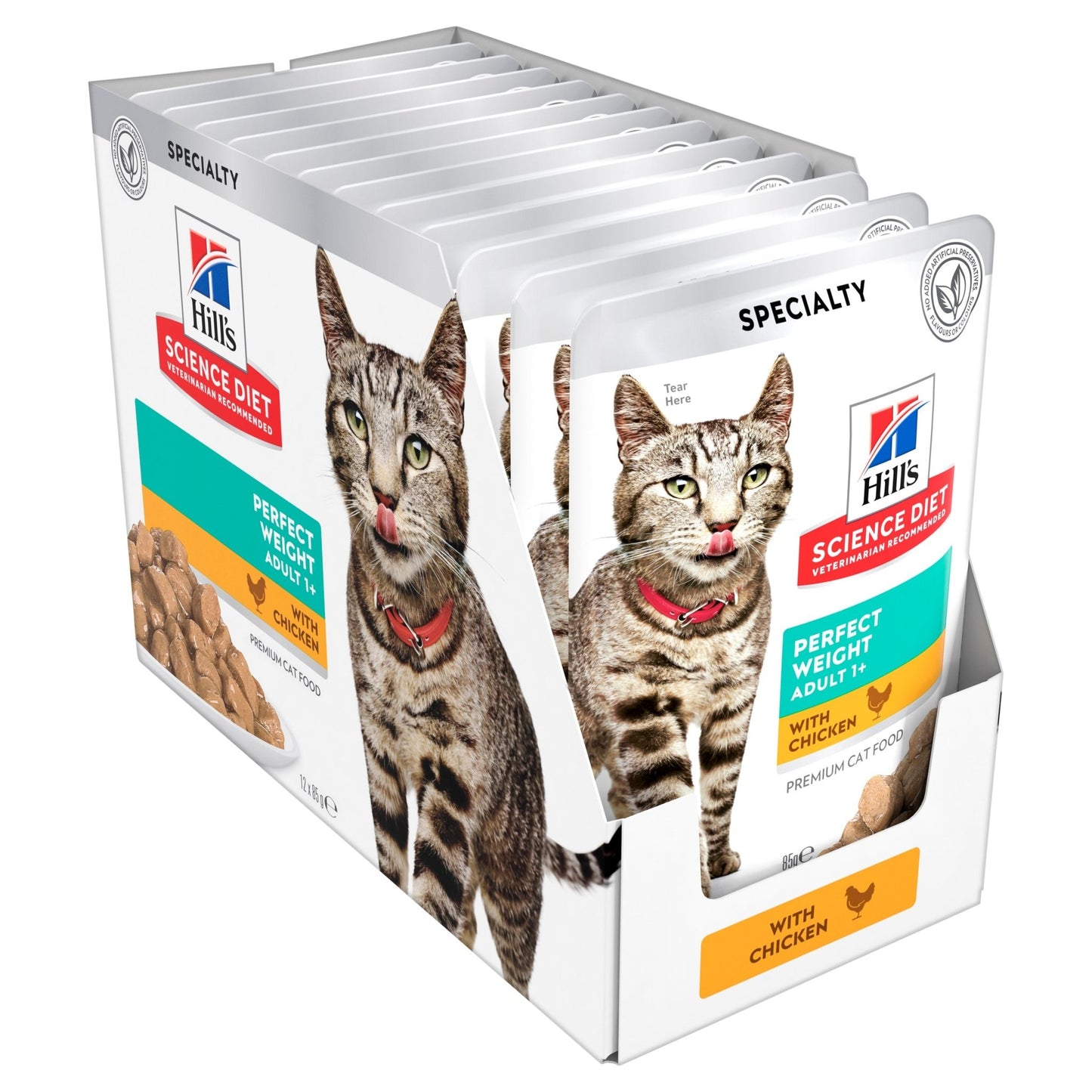 Hill's Science Diet Adult Perfect Weight Chicken Cat Food pouches 12x85g - Woonona Petfood & Produce