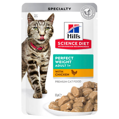 Hill's Science Diet Adult Perfect Weight Chicken Cat Food pouches 85g - Woonona Petfood & Produce