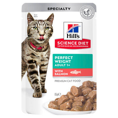 Hill's Science Diet Adult Perfect Weight Salmon Cat Food pouches 85g - Woonona Petfood & Produce