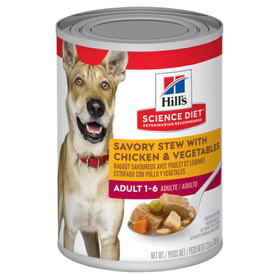 Hill's Science Diet Adult Savory Stew Chicken & Vegetable Canned Dog Food 12x363g - Woonona Petfood & Produce