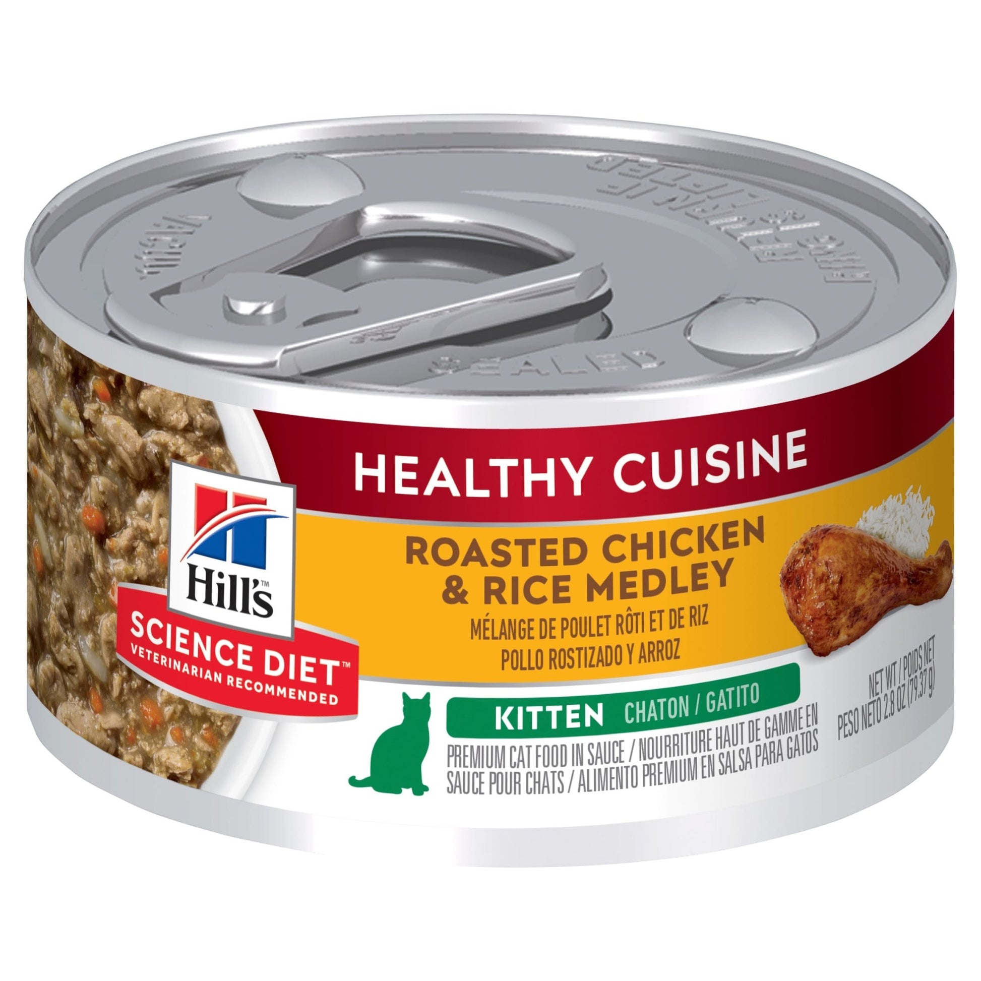 Hill's Science Diet Kitten Healthy Cuisine Chicken & Rice Medley Canned Cat Food 24x79g - Woonona Petfood & Produce