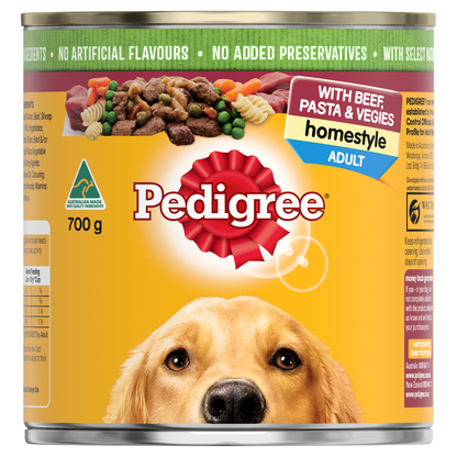 Pedigree Wet Dog Food Can Homestyle Beef Pasta and Vegetables 700g - Woonona Petfoods