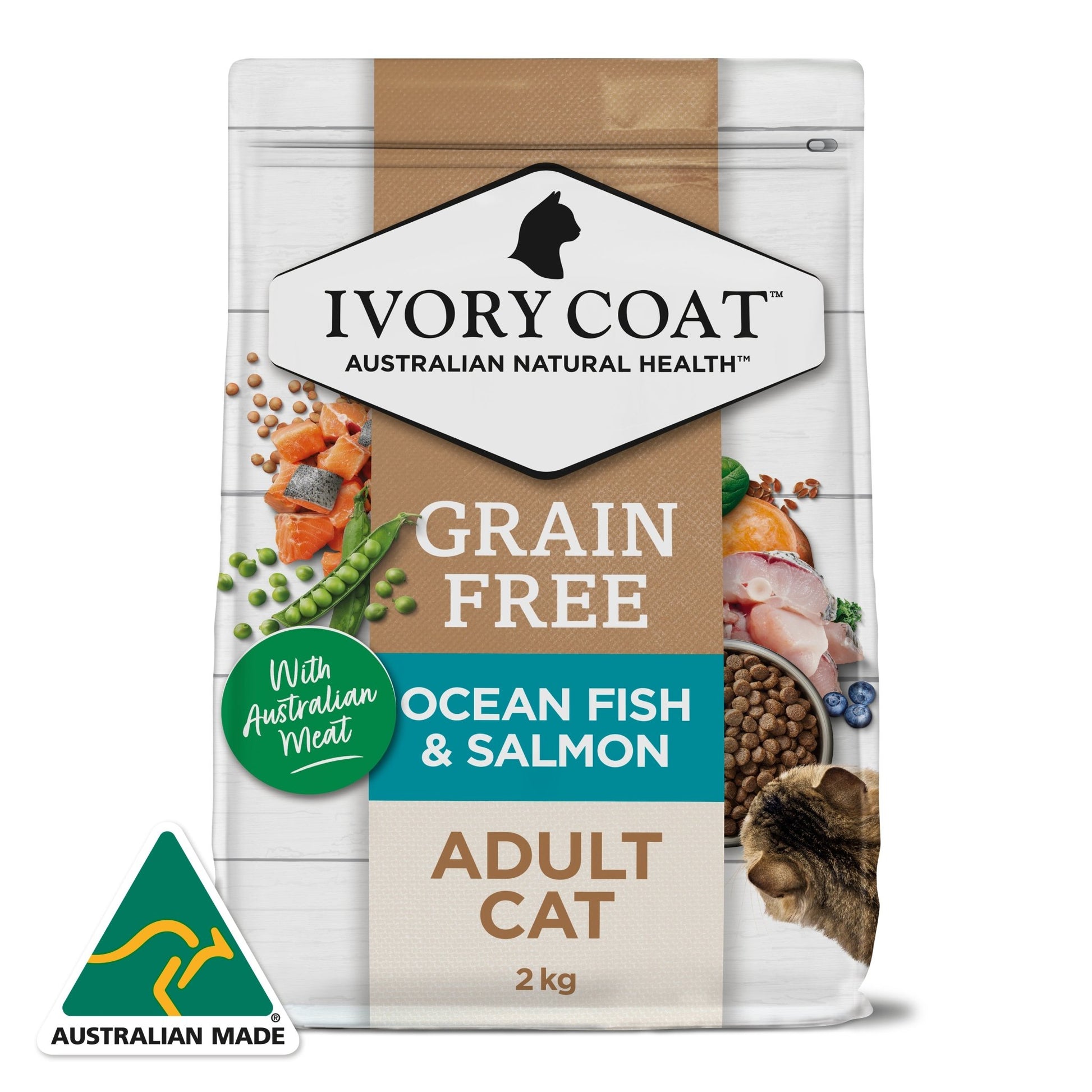 Ivory Coat Grain Free Dry Cat Food Adult Oceanfish and Salmon - Woonona Petfood & Produce