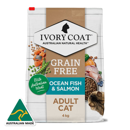 Ivory Coat Grain Free Dry Cat Food Adult Oceanfish and Salmon - Woonona Petfood & Produce