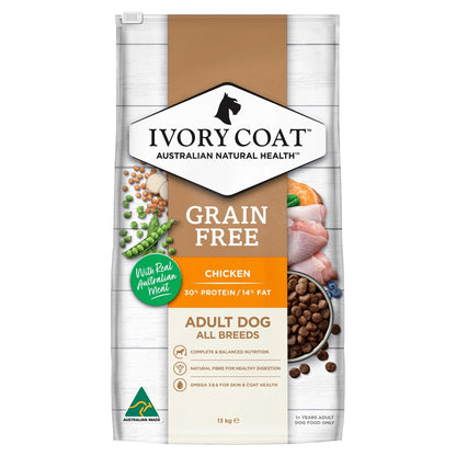 Ivory Coat Grain Free Dry Dog Food Adult Chicken & Coconut Oil - Woonona Petfood & Produce
