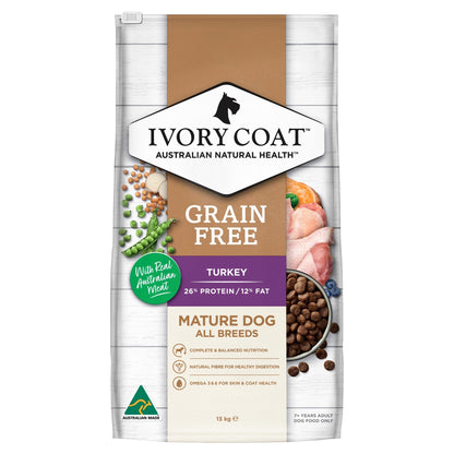 Ivory Coat Grain Free Dry Dog Food Mature Turkey - Woonona Petfood & Produce
