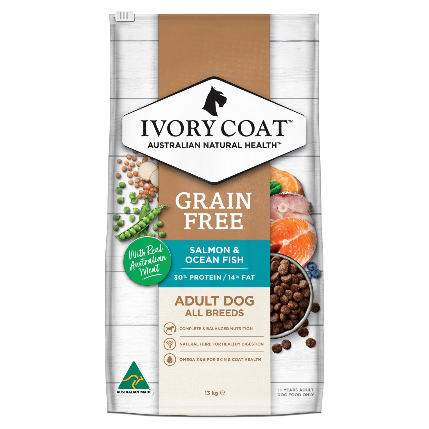 Ivory Coat Grain Free Dry Dog Food Ocean Fish and Salmon - Woonona Petfood & Produce