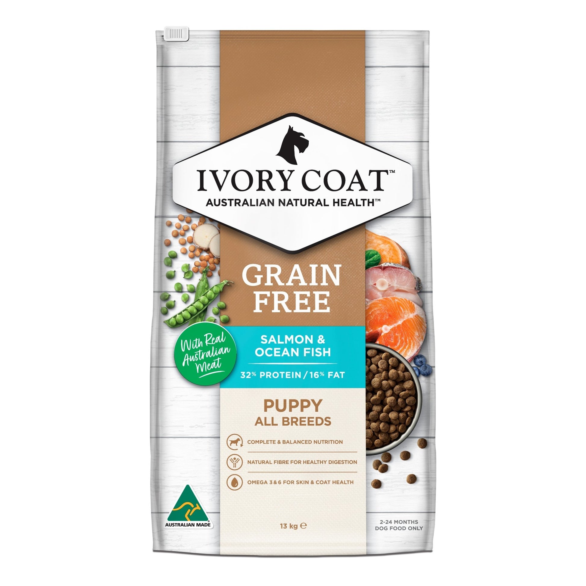 Ivory Coat Grain Free Dry Puppy Food Salmon and Oceanfish - Woonona Petfood & Produce