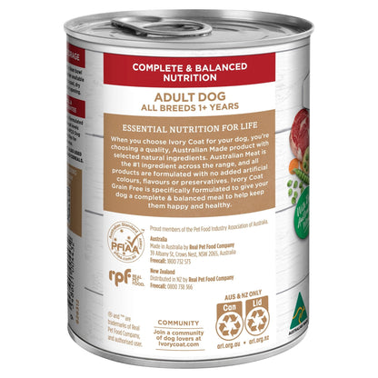 Ivory Coat Grain Free Wet Dog Food Beef Stew 12x400g - Woonona Petfood & Produce