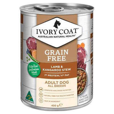 Ivory Coat Grain Free Wet Dog Food Lamb & Kangaroo 400g - Woonona Petfood & Produce