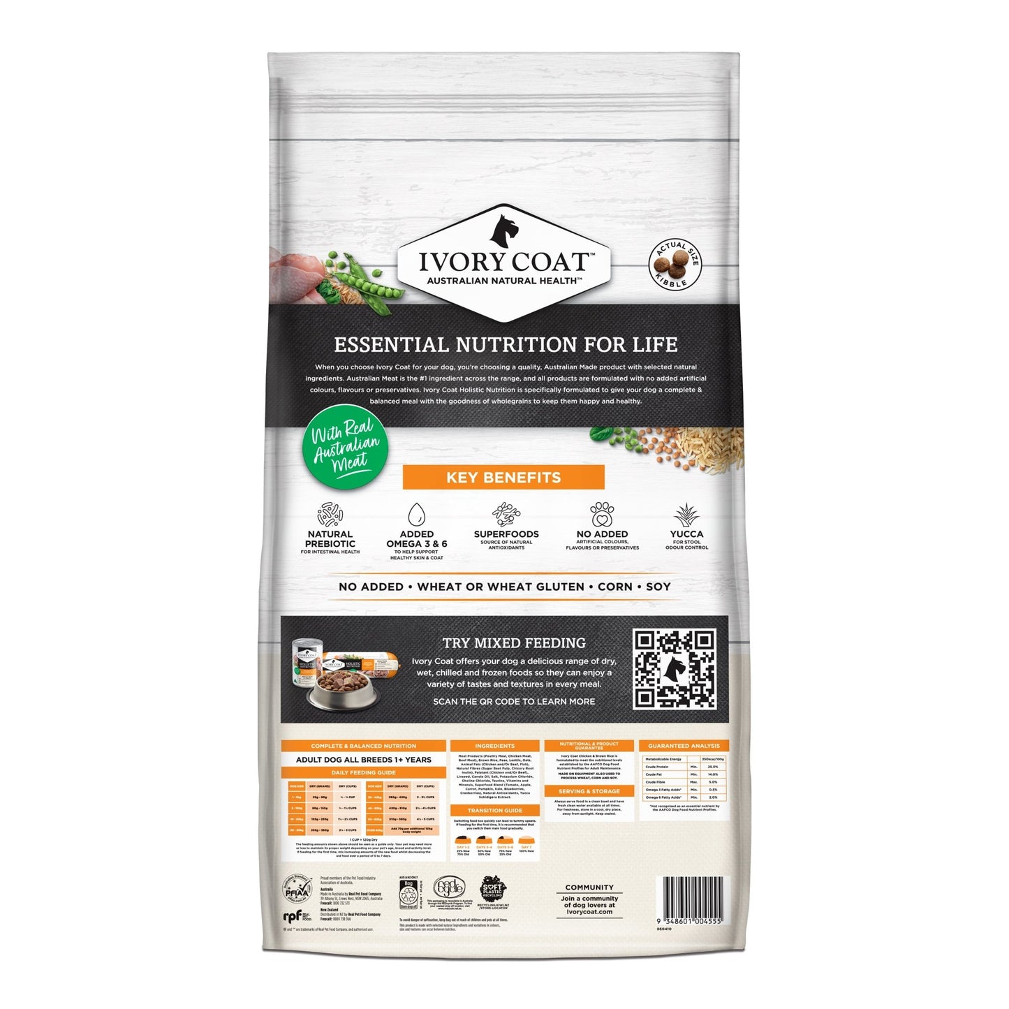 Ivory Coat Holistic Nutrition Dry Dog Food Adult Chicken and Brown Rice 15kg - Woonona Petfood & Produce