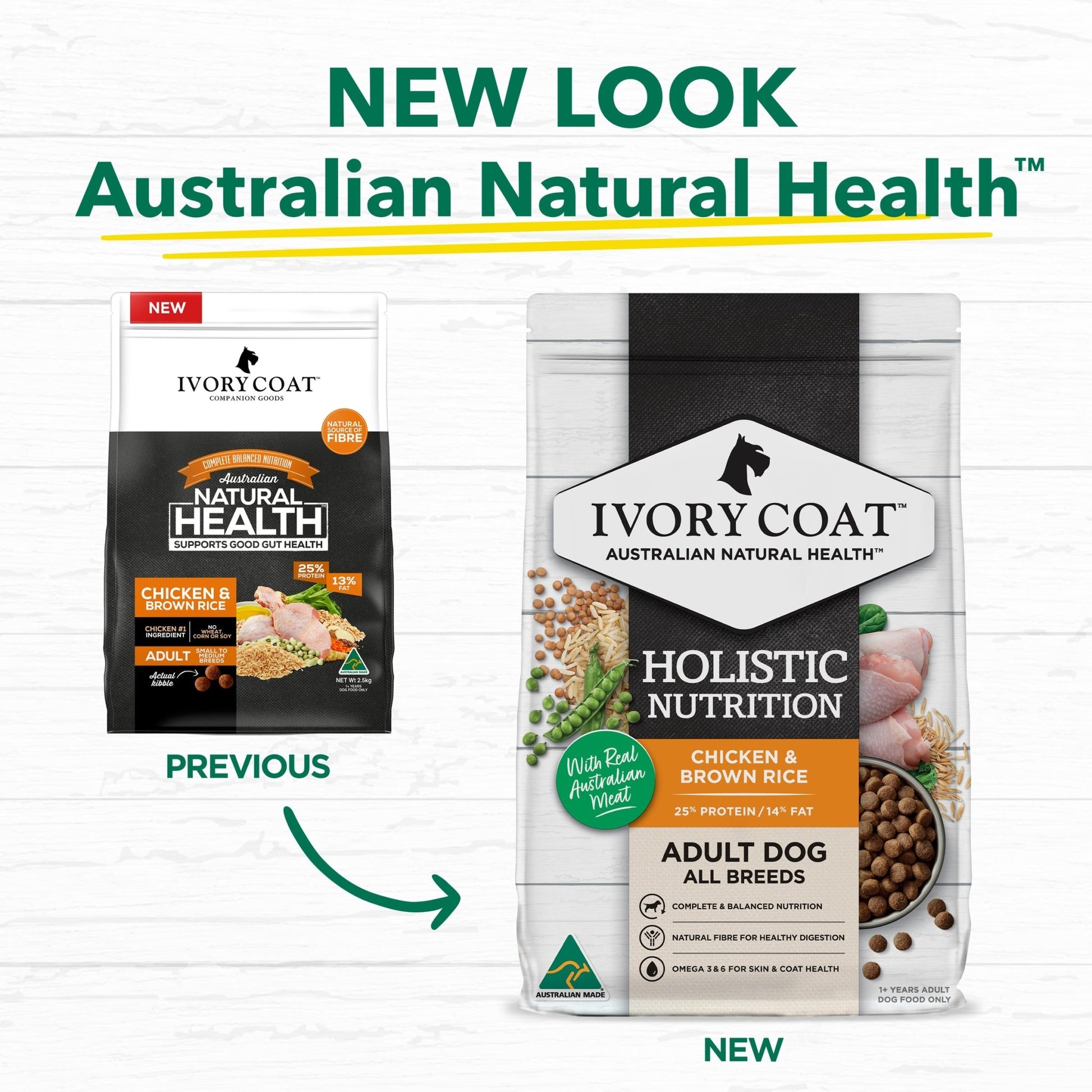 Ivory Coat Holistic Nutrition Dry Dog Food Adult Chicken & Brown Rice - Woonona Petfood & Produce