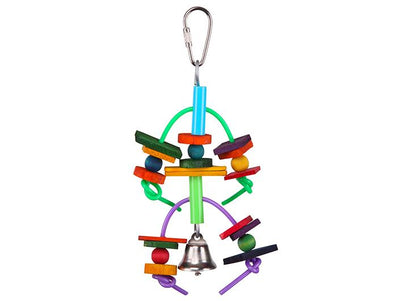 Kazoo Bird Toy 2 Tier With Log & Bell Small - Woonona Petfood & Produce