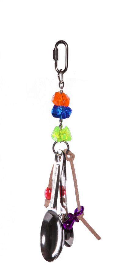 Kazoo Bird Toy Hanging Spoons With Beads Small - Woonona Petfood & Produce