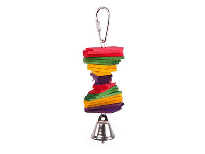 Kazoo Bird Toy With Rectangle Chips & Bell Small - Woonona Petfood & Produce