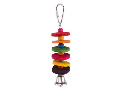 Kazoo Bird Toy With Round Chips & Bell Small - Woonona Petfood & Produce