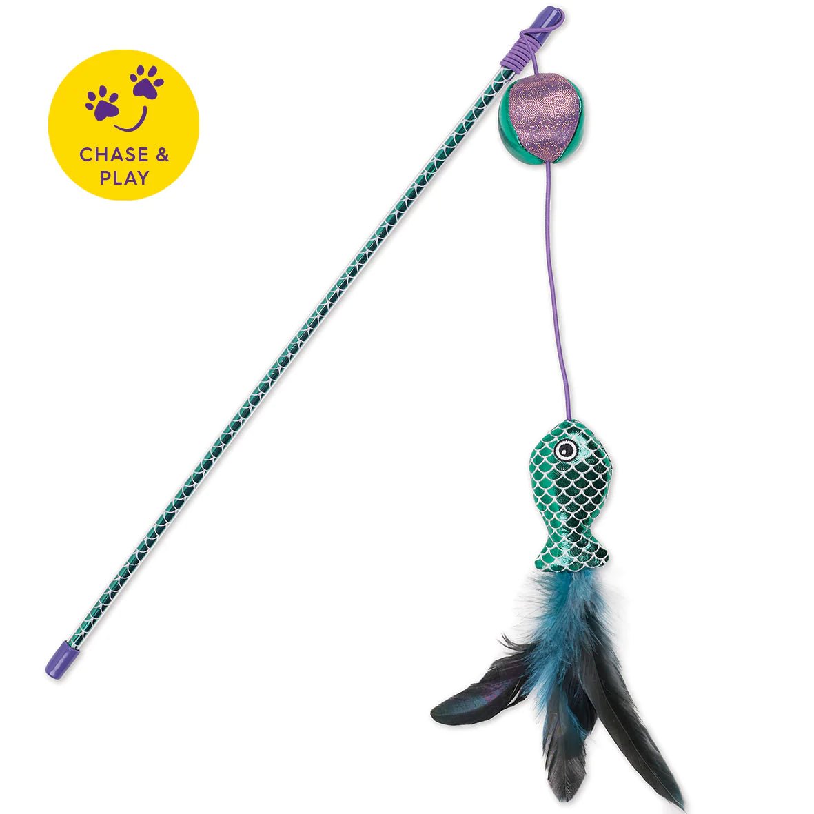 Kazoo Cat Toy Ripple Fish Wand - Woonona Petfood & Produce