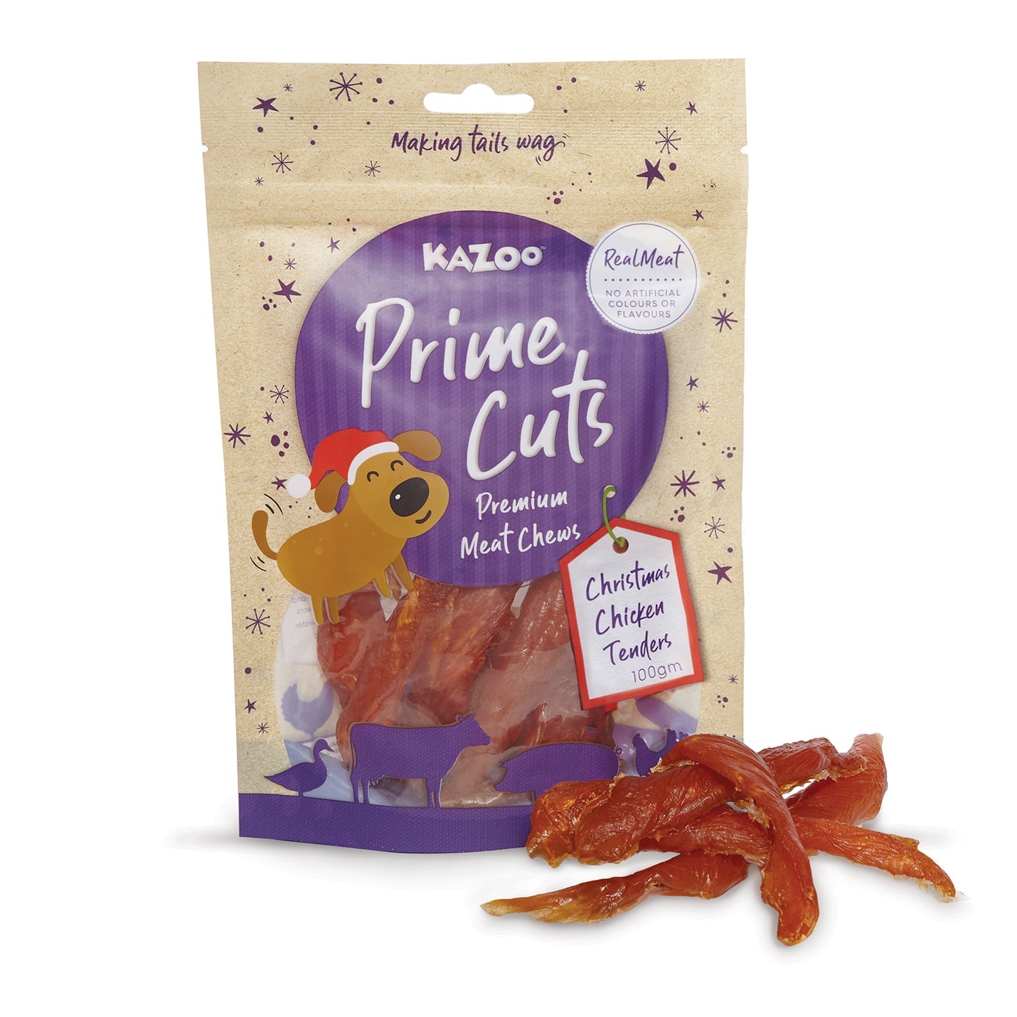 Kazoo Christmas Prime Cut Chicken Tenders 100g - Woonona Petfood & Produce