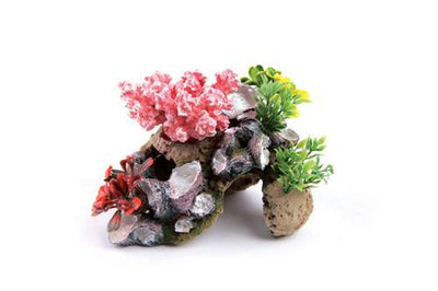 Kazoo Coral with Rock & Plants Small 140mm - Woonona Petfood & Produce