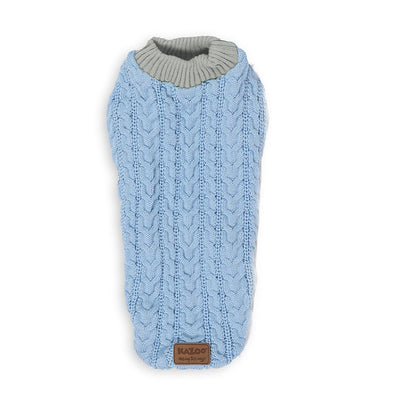 Kazoo Dog Coat Cable Knit Blue Cloud - Woonona Petfood & Produce