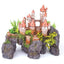 Kazoo Ornament Mountain Castle With Plants - Woonona Petfood & Produce