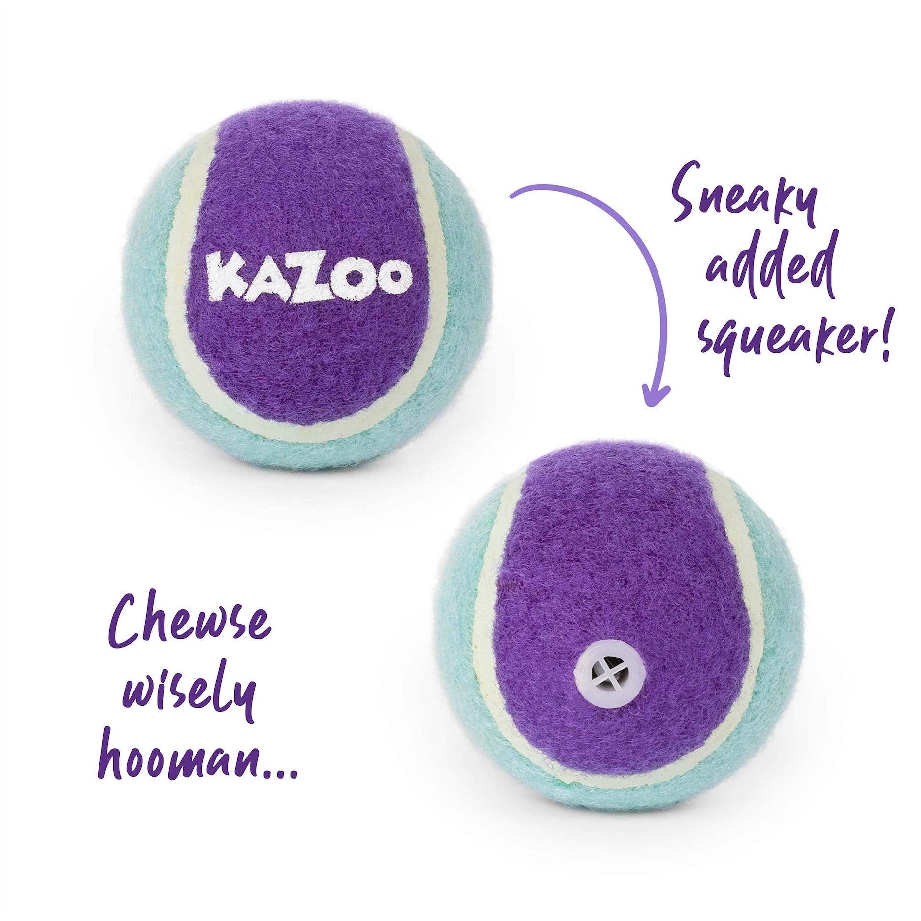 Kazoo Squeaky Tennis Ball Medium - Woonona Petfood & Produce
