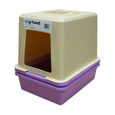 Kitter Hooded Litter Tray Beige - Woonona Petfood & Produce