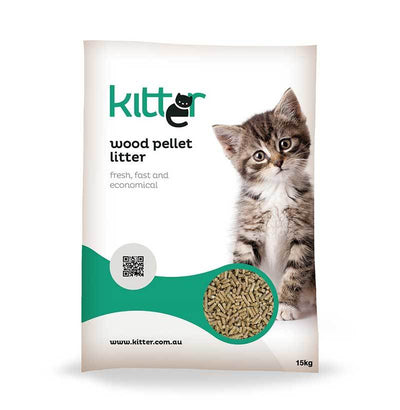 Kitter Wood Pellet Litter 15kg - Woonona Petfood & Produce