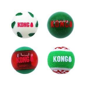 KONG Holiday Signature Balls 4 Pack Medium - Woonona Petfood & Produce