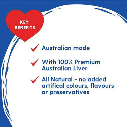 Love Em Air Dried Beef Liver Dog Treats 90g - Woonona Petfood & Produce