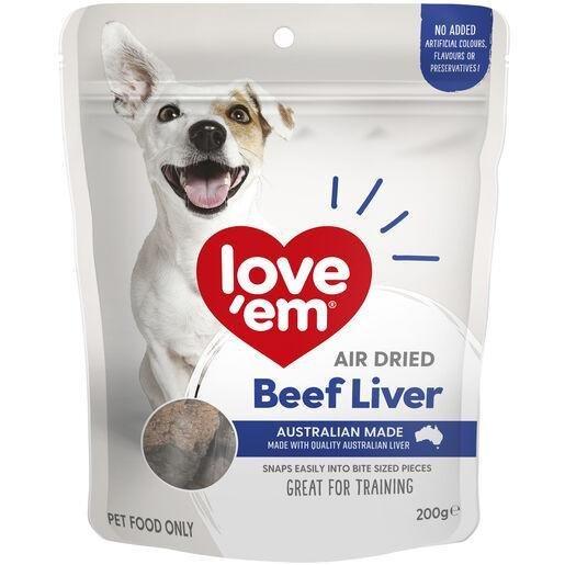 Love Em Air Dried Beef Liver Dog Treats - Woonona Petfood & Produce