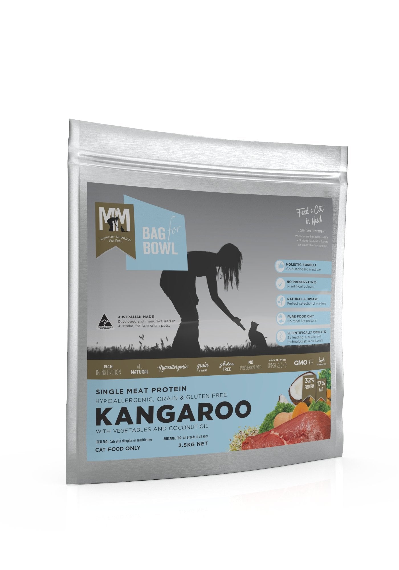 Meals For Meows Dry Cat Food Single Protein Kangaroo 2.5kg - Woonona Petfood & Produce