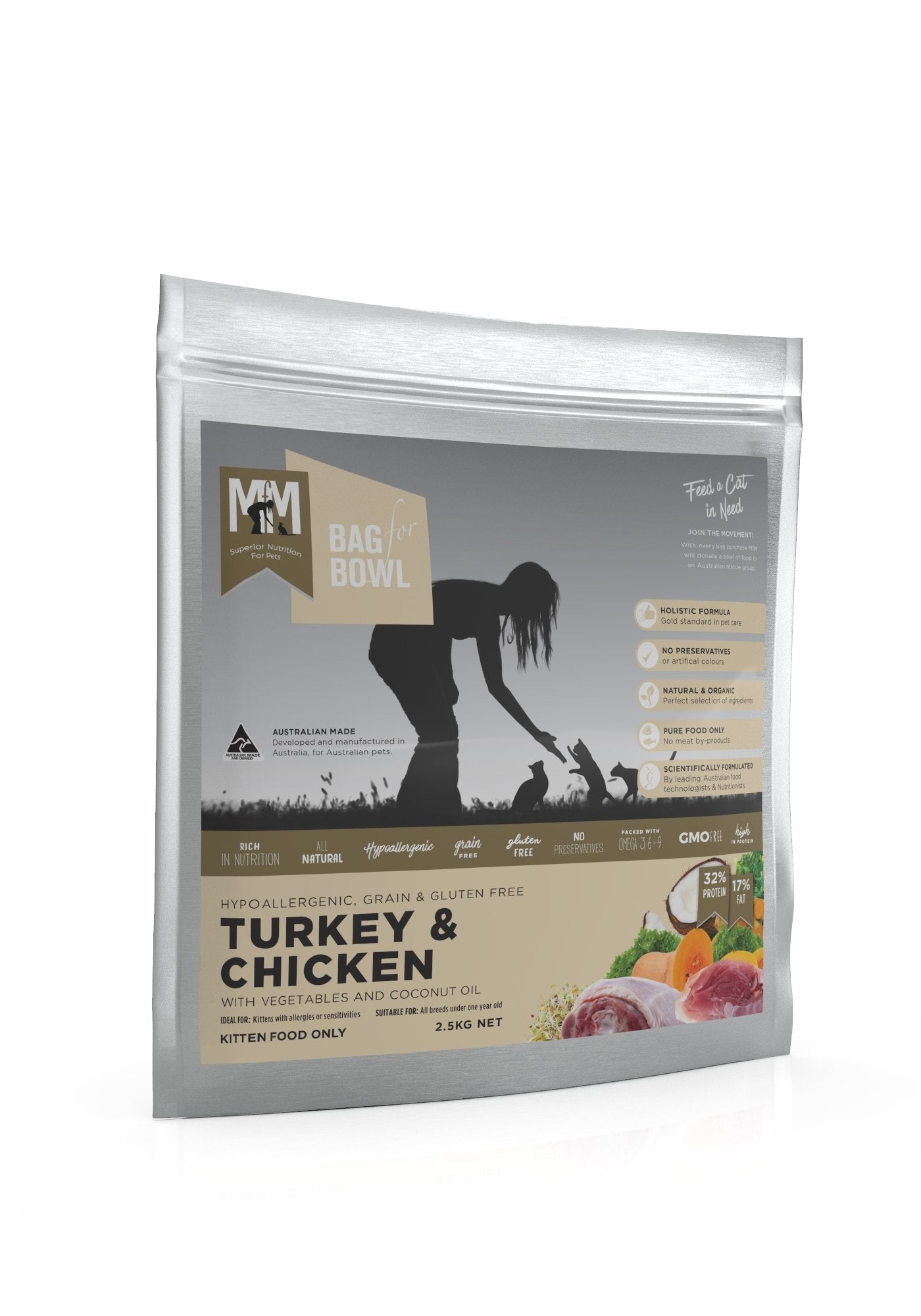 Meals For Meows Gluten Free Kitten Chicken & Turkey 2.5kg - Woonona Petfood & Produce