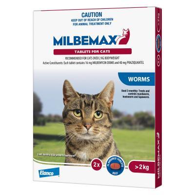 Milbemax Cat 2 - 8kg 2 Tablets - Woonona Petfood & Produce