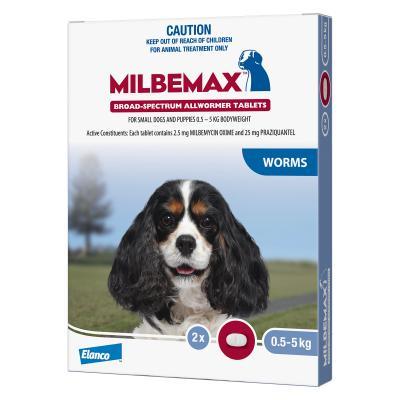 Milbemax Dog 0- 5kg 2 Tablets - Woonona Petfood & Produce