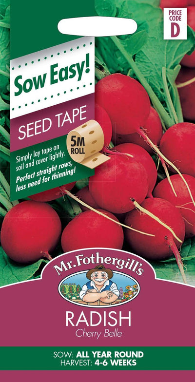 Mr Fothergills Radish Cherry Belle Seed Tape - Woonona Petfood & Produce