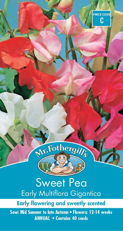 Mr Fothergills Sweet Pea Early Multi Flora Gigantic - Woonona Petfood & Produce